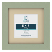Green 8 x 8 inch picture frame with an ivory mount for a 5 x 5 inch photo