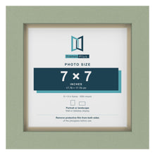 Green 8 x 8 inch picture frame with an ivory mount for a 7 x 7 inch photo