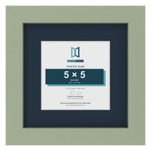 Green 8 x 8 inch picture frame with a Pacific Blue mount for a 5 x 5 inch photo