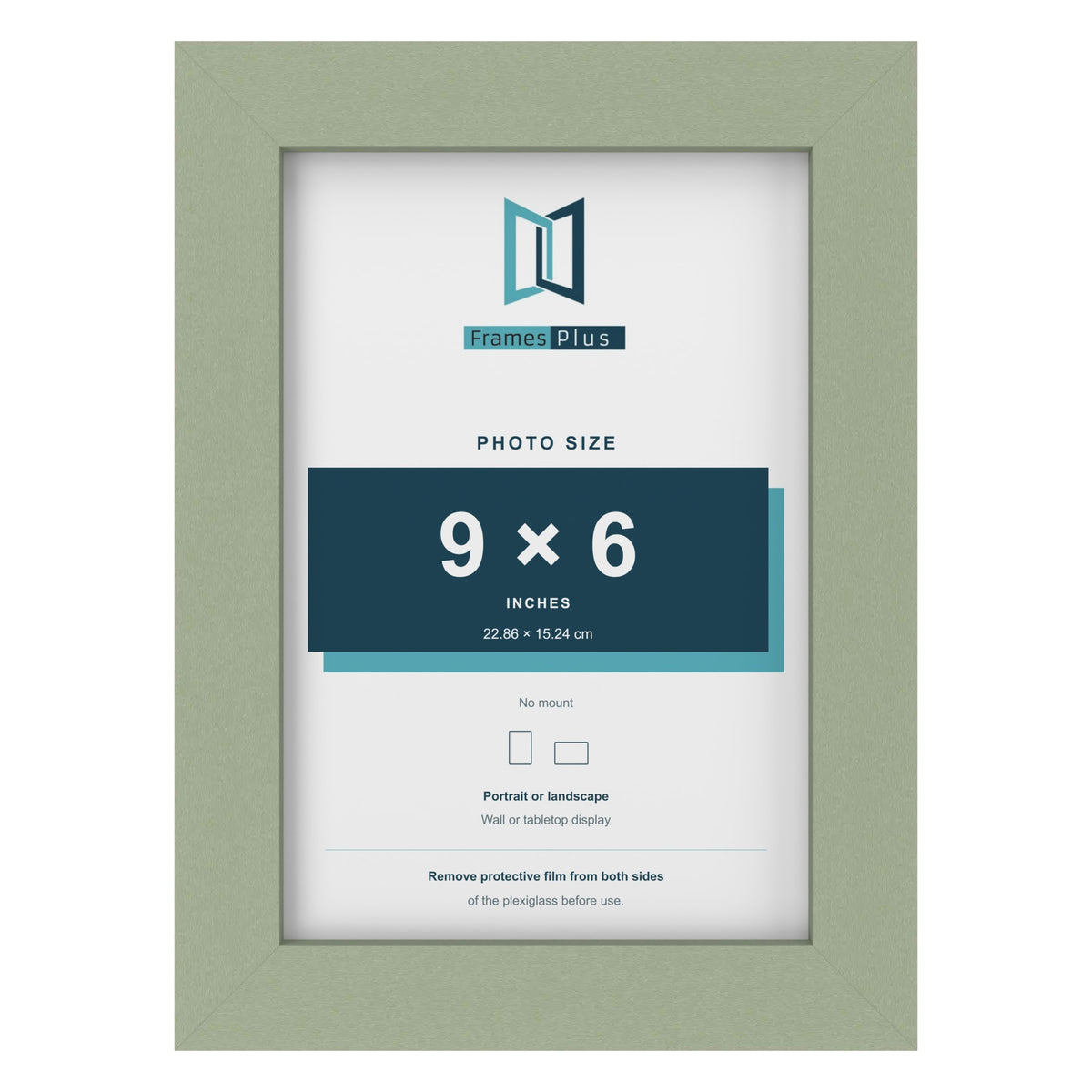 Green picture frame for a 9 x 6 inch photo