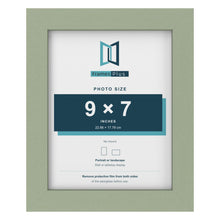 Green picture frame for a 9 x 7 inch photo