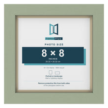 Green 9 x 9 inch picture frame with an ivory mount for an 8 x 8 inch photo