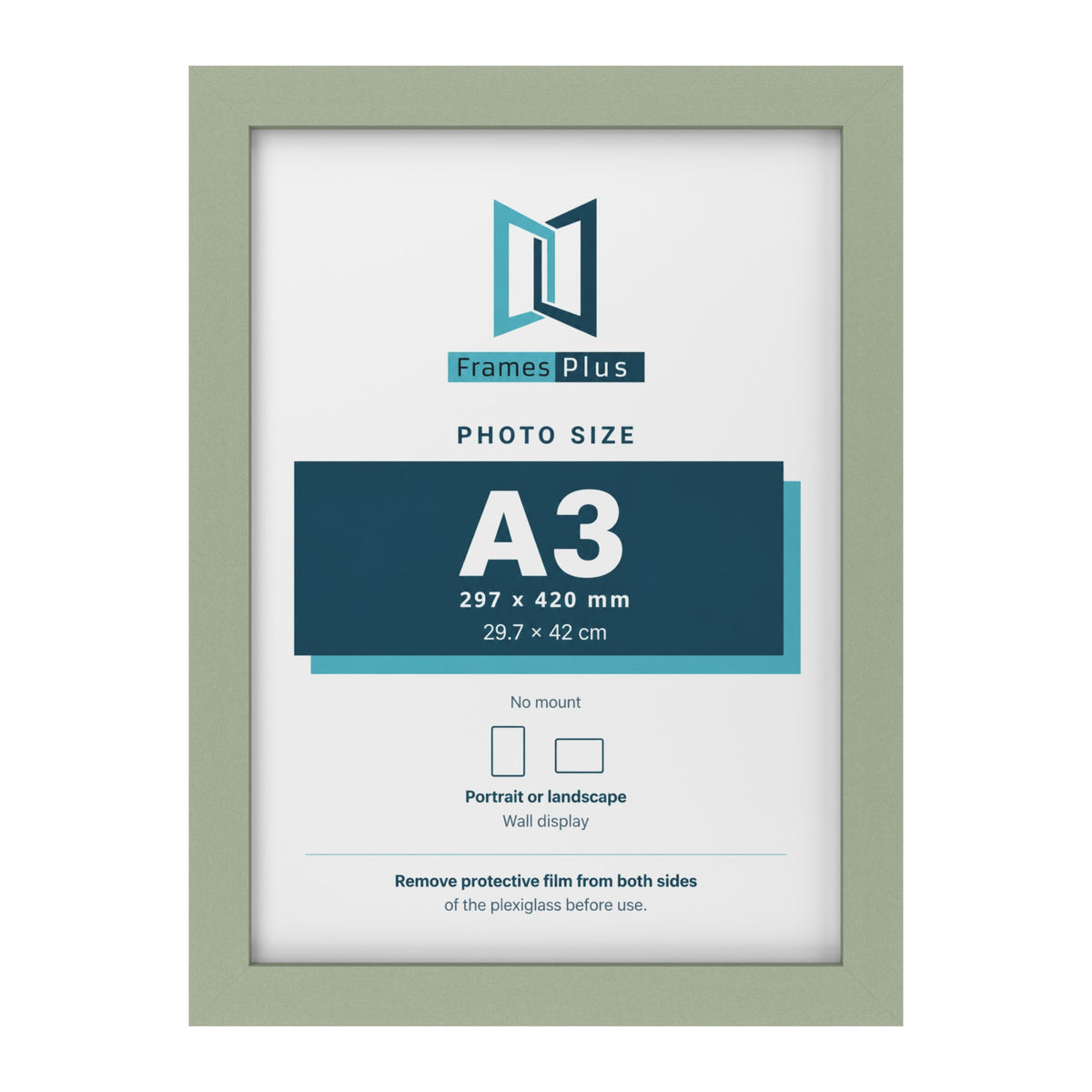 Green picture frame for an A3 photo