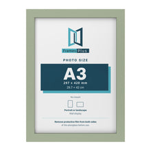 Green picture frame for an A3 photo