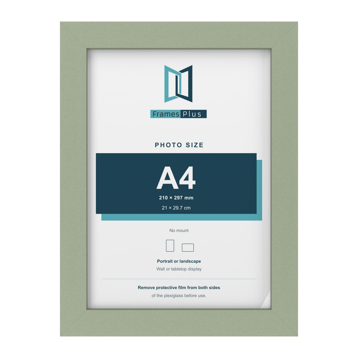 Green picture frame for an A4 photo