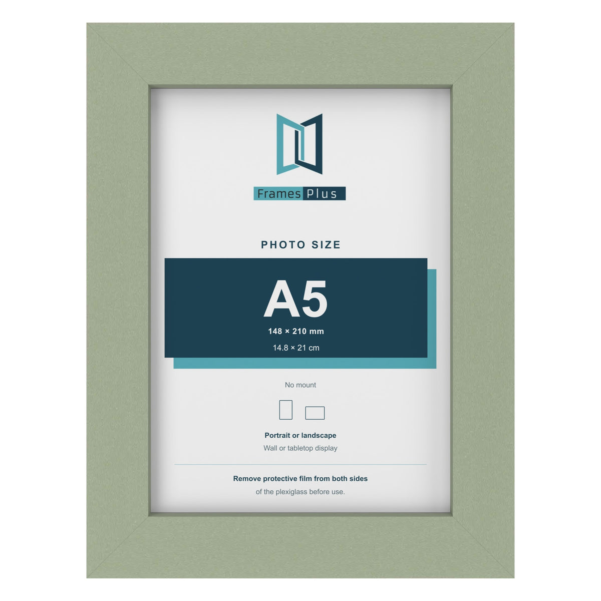 Green picture frame for an A5 photo
