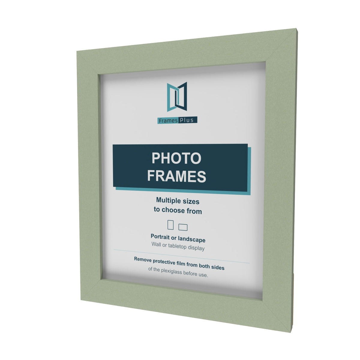 Green picture frame, angled view