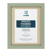 Green picture frame with an ivory mount