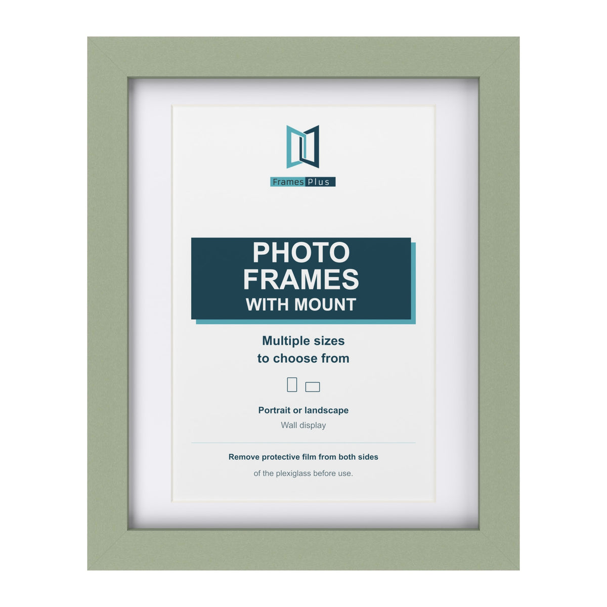 Green picture frame with a white mount