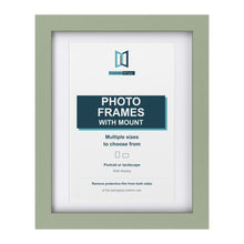 Green picture frame with a white mount