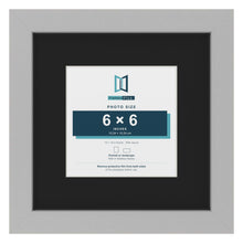 Light Grey 10 x 10 inch picture frame with a black mount for a 6 x 6 inch photo