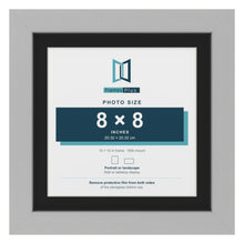 Light Grey 10 x 10 inch picture frame with a black mount for an 8 x 8 inch photo