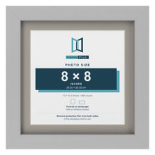 Light Grey 10 x 10 inch picture frame with a Dawn Grey mount for an 8 x 8 inch photo