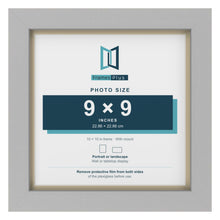 Light Grey 10 x 10 inch picture frame with an ivory mount for a 9 x 9 inch photo