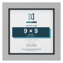 Light Grey 10 x 10 inch picture frame with a Pacific Blue mount for a 9 x 9 inch photo