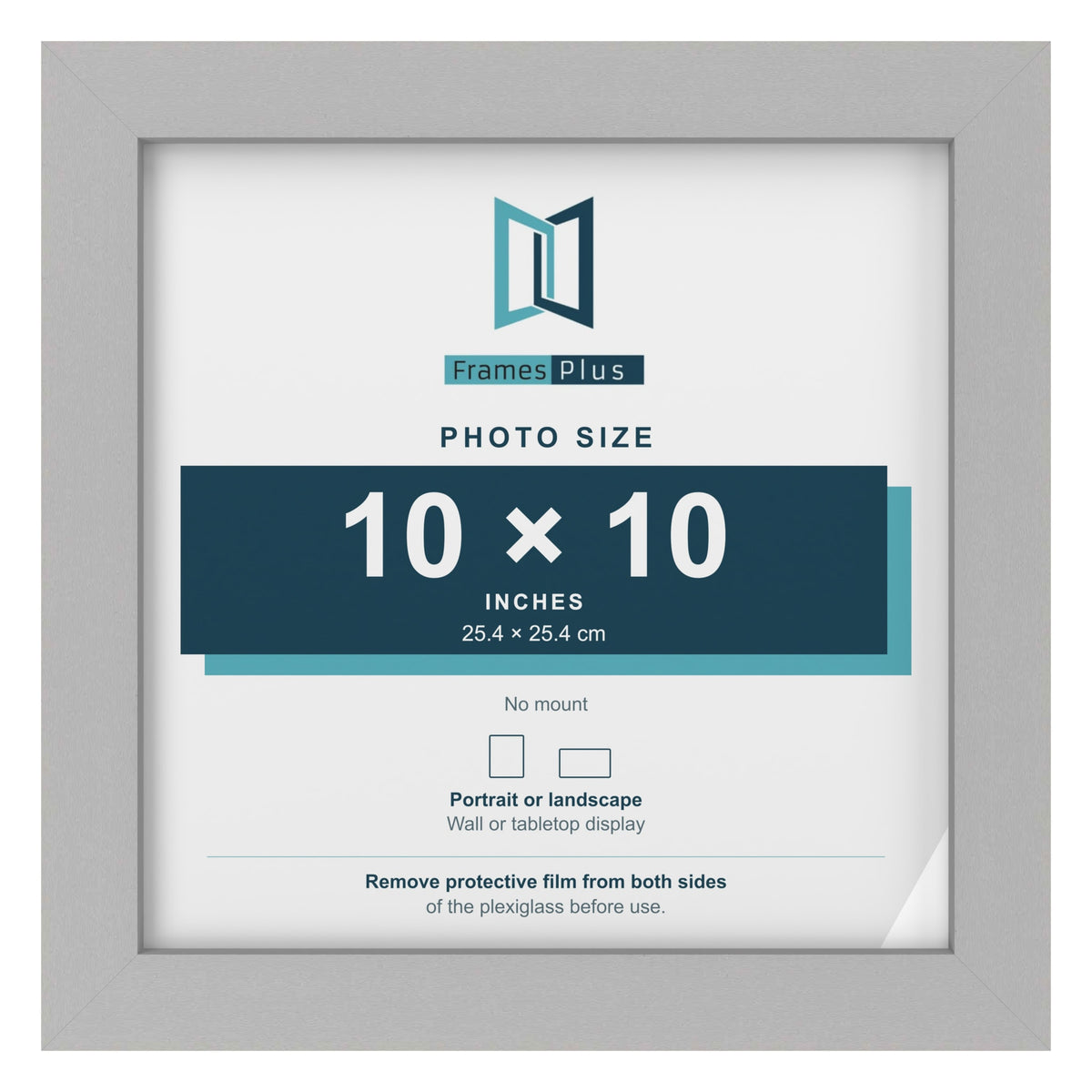 Light Grey picture frame for a 10 x 10 inch photo