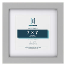 Light Grey 10 x 10 inch picture frame with a white mount for a 7 x 7 inch photo
