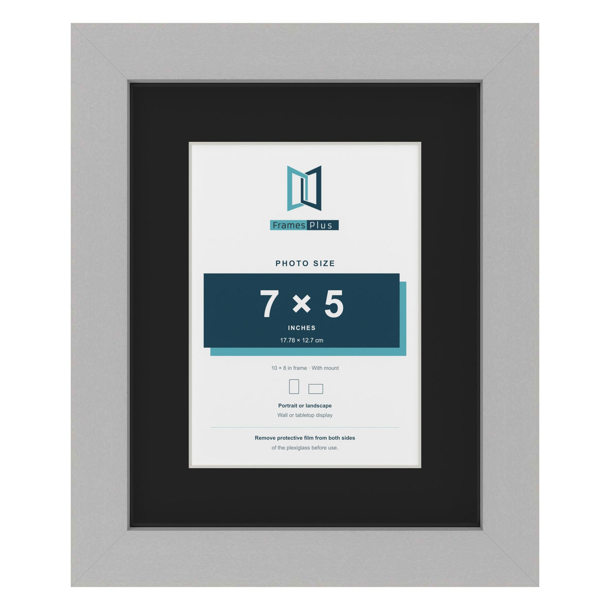 Light Grey 10 x 8 inch picture frame with a black mount for a 7 x 5 inch photo