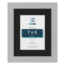 Light Grey 10 x 8 inch picture frame with a black mount for a 7 x 5 inch photo