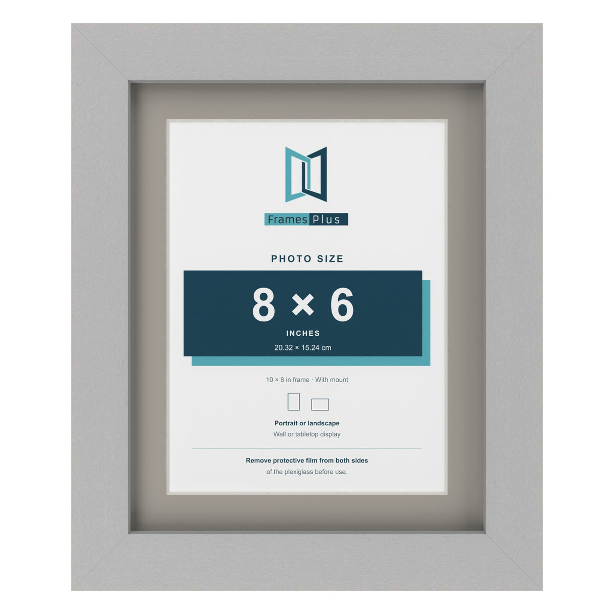 Light Grey 10 x 8 inch picture frame with a Dawn Grey mount for an 8 x 6 inch photo