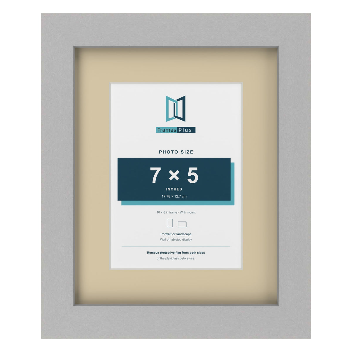 Light Grey 10 x 8 inch picture frame with an ivory mount for a 7 x 5 inch photo