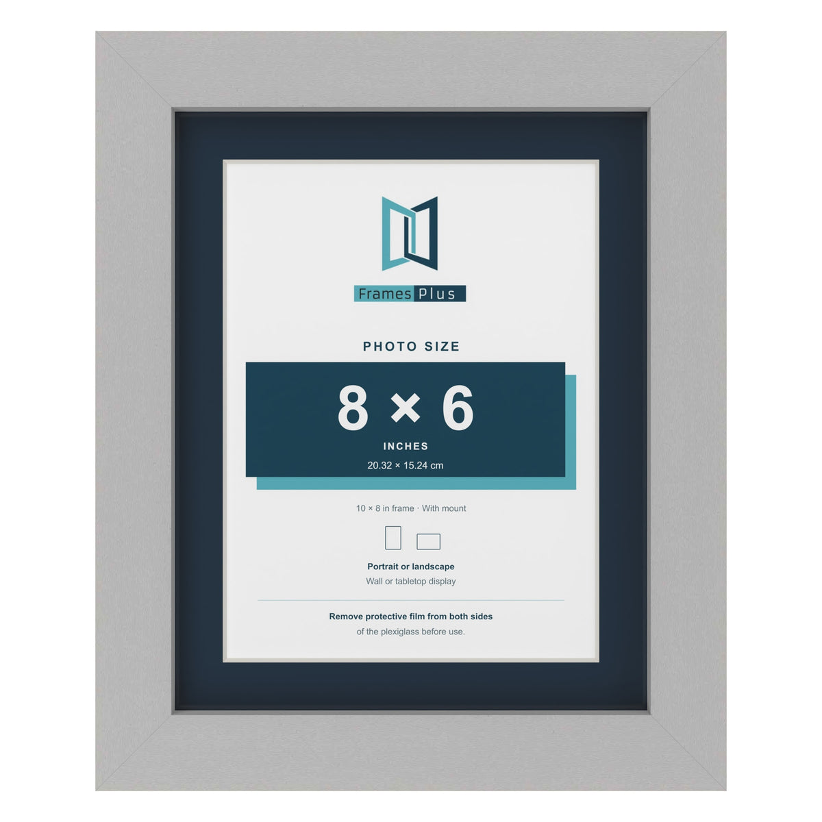 Light Grey 10 x 8 inch picture frame with a Pacific Blue mount for an 8 x 6 inch photo