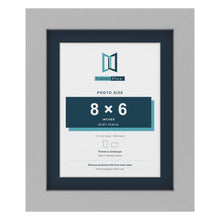 Light Grey 10 x 8 inch picture frame with a Pacific Blue mount for an 8 x 6 inch photo