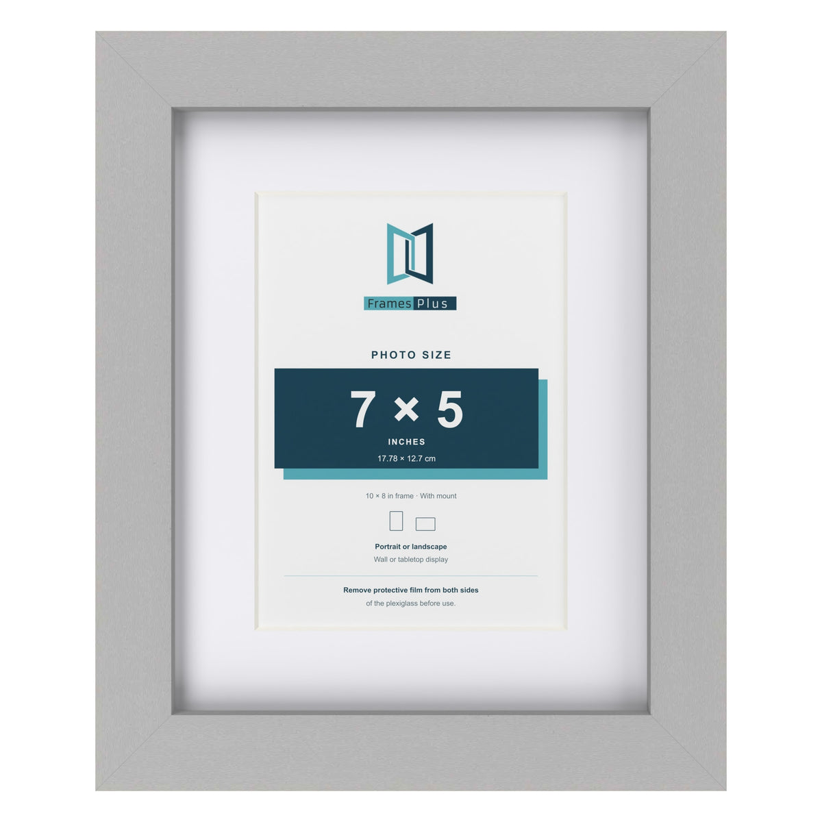 Light Grey 10 x 8 inch picture frame with a white mount for a 7 x 5 inch photo