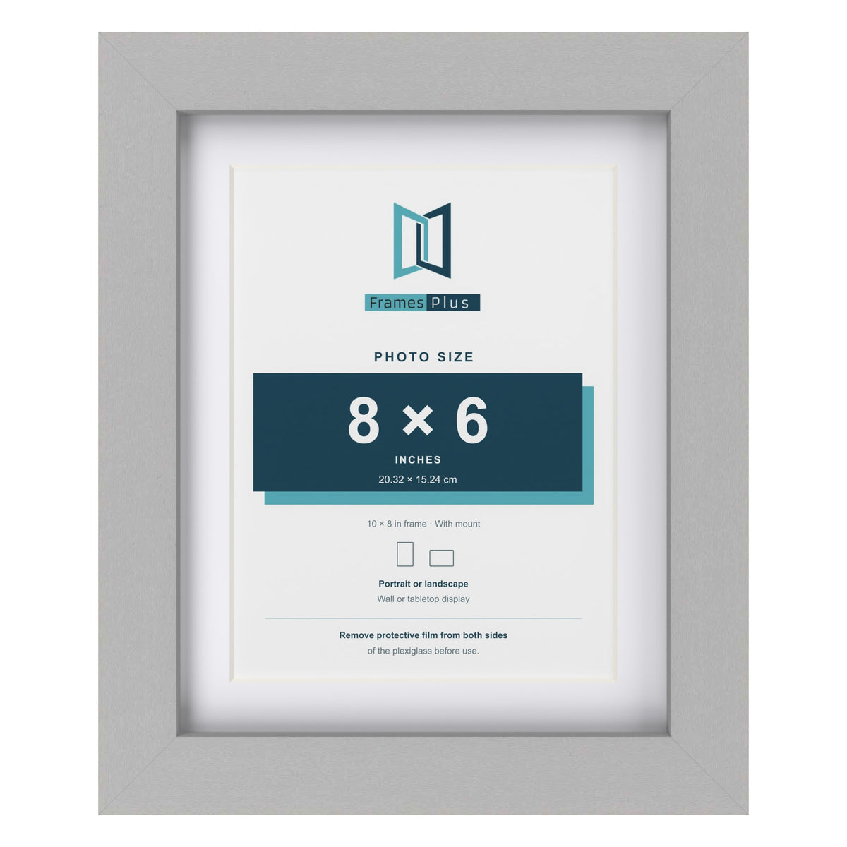 Light Grey 10 x 8 inch picture frame with a white mount for a 8 x 6 inch photo