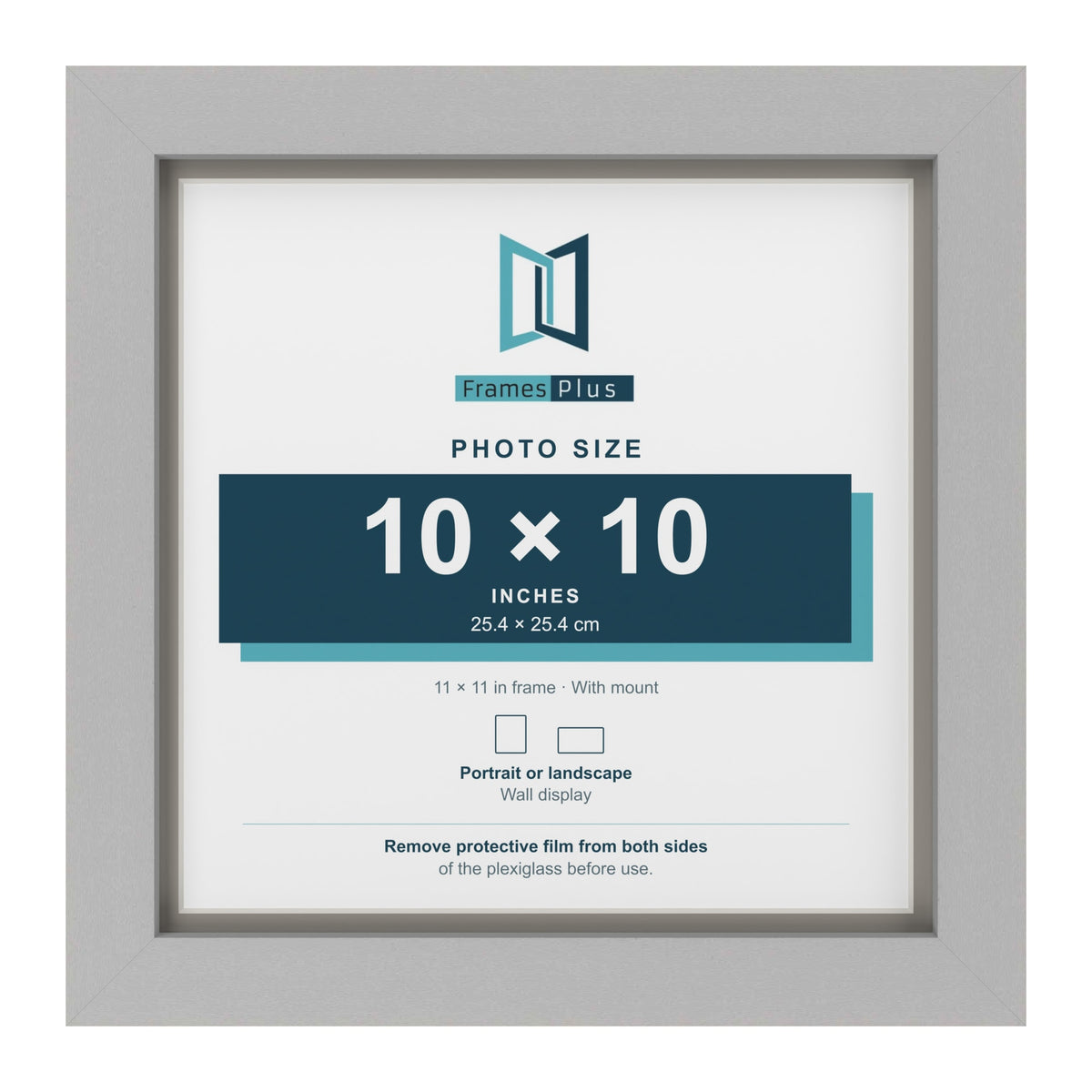 Light Grey 11 x 11 inch picture frame with a Dawn Grey mount for a 10 x 10 inch photo