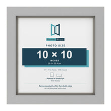 Light Grey 11 x 11 inch picture frame with a Dawn Grey mount for a 10 x 10 inch photo