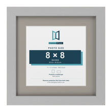Light Grey 11 x 11 inch picture frame with a Dawn Grey mount for an 8 x 8 inch photo