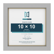 Light Grey 11 x 11 inch picture frame with an ivory mount for a 10 x 10 inch photo