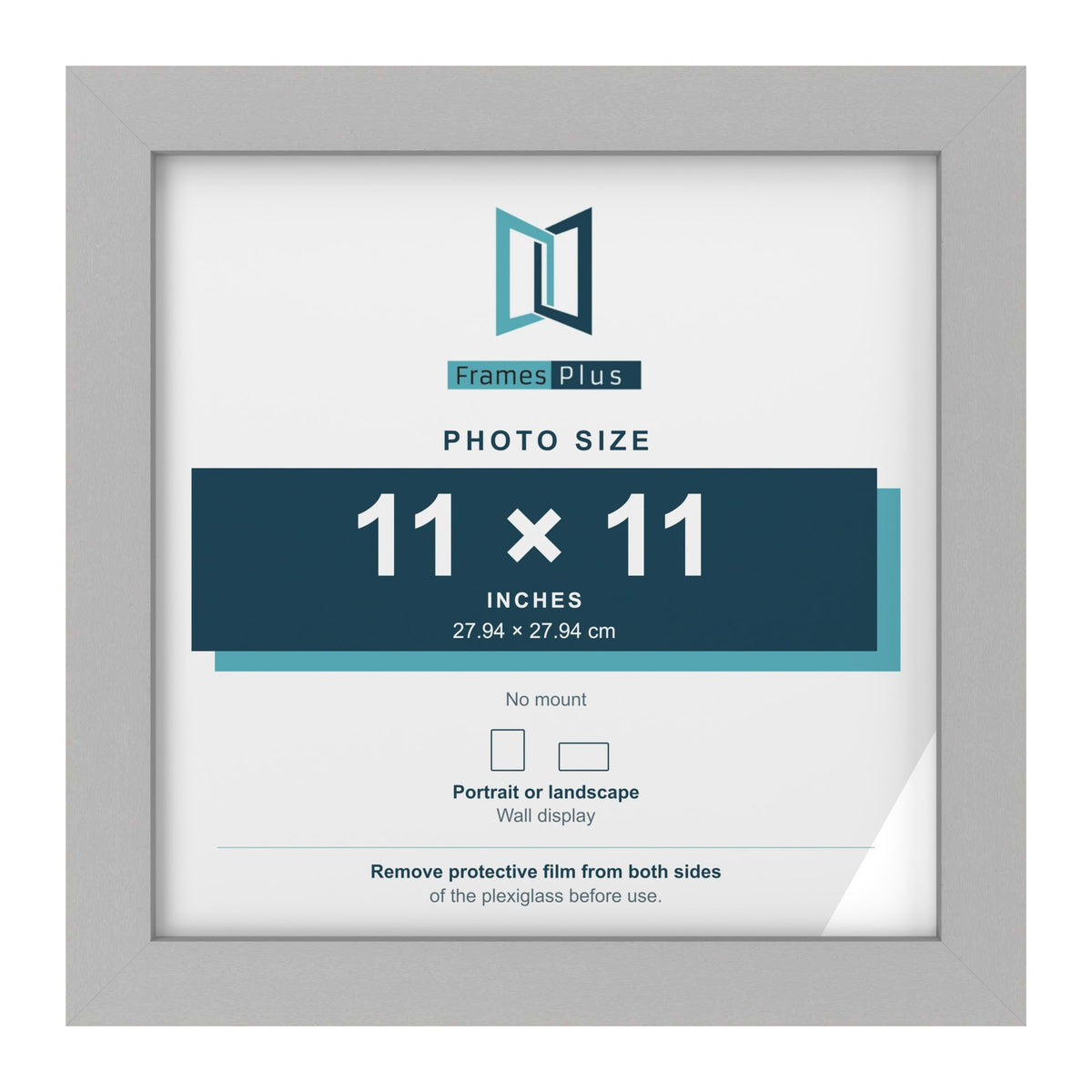 Light Grey picture frame for a 11 x 11 inch photo