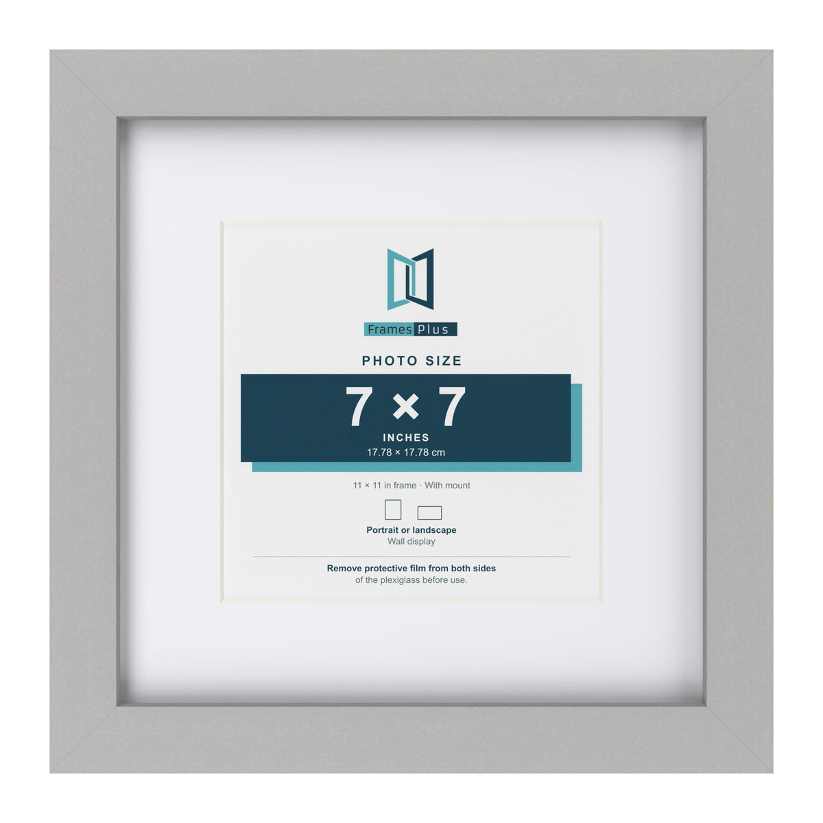 Light Grey 11 x 11 inch picture frame with a white mount for a 7 x 7 inch photo