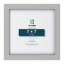 Light Grey 11 x 11 inch picture frame with a white mount for a 7 x 7 inch photo