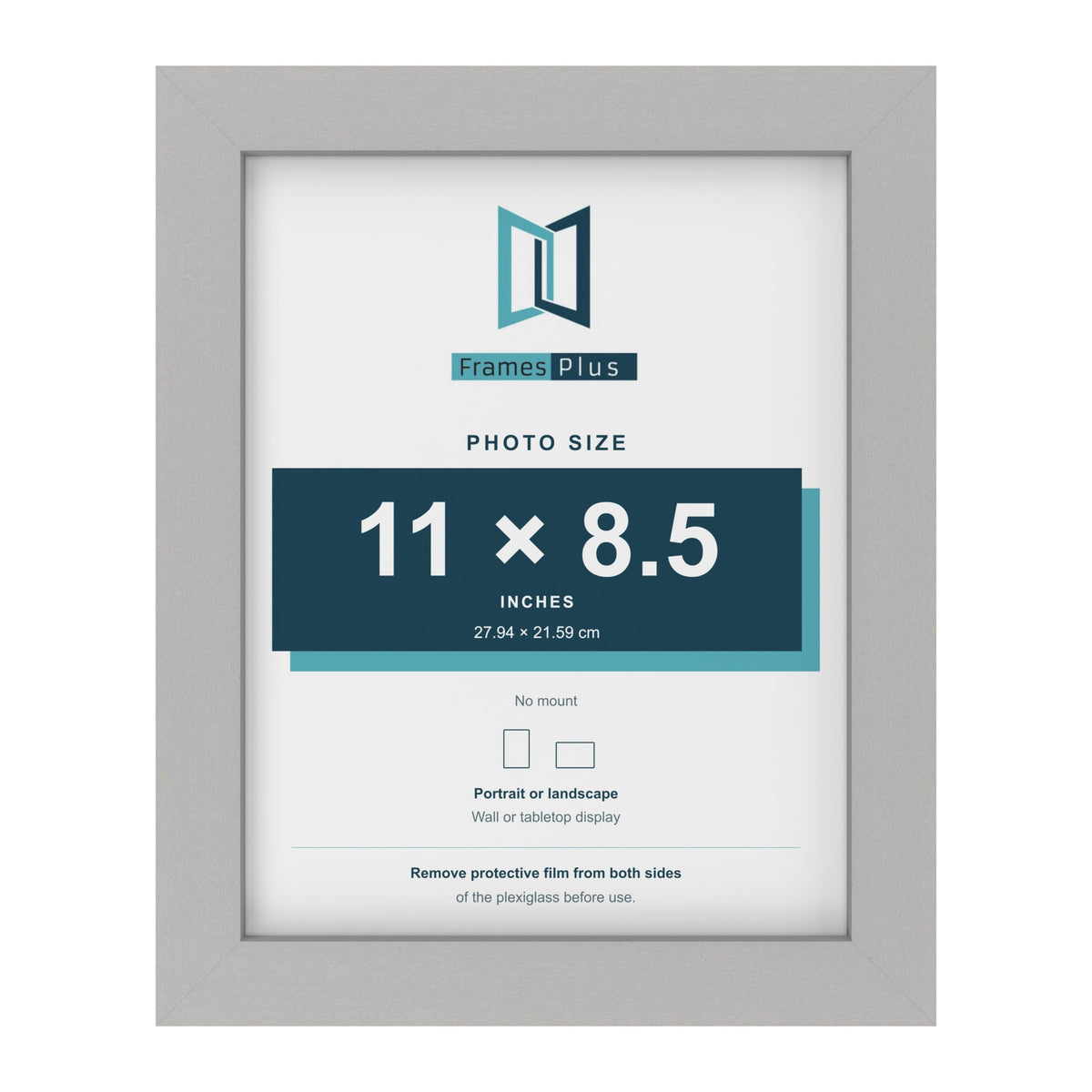 Light Grey picture frame for an 11 x 8.5 inch photo