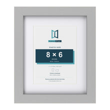 Light Grey 11 x 9 inch picture frame with a white mount for an 8 x 6 inch photo