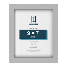 Light Grey 11 x 9 inch picture frame with a white mount for a 9 x 7 inch photo