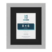 Light Grey 12 x 10 inch picture frame with a black mount for an 8 x 6 inch photo