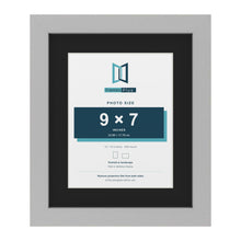 Light Grey 12 x 10 inch picture frame with a black mount for a 9 x 7 inch photo