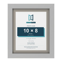 Light Grey 12 x 10 inch picture frame with a Dawn Grey mount for a 10 x 8 inch photo