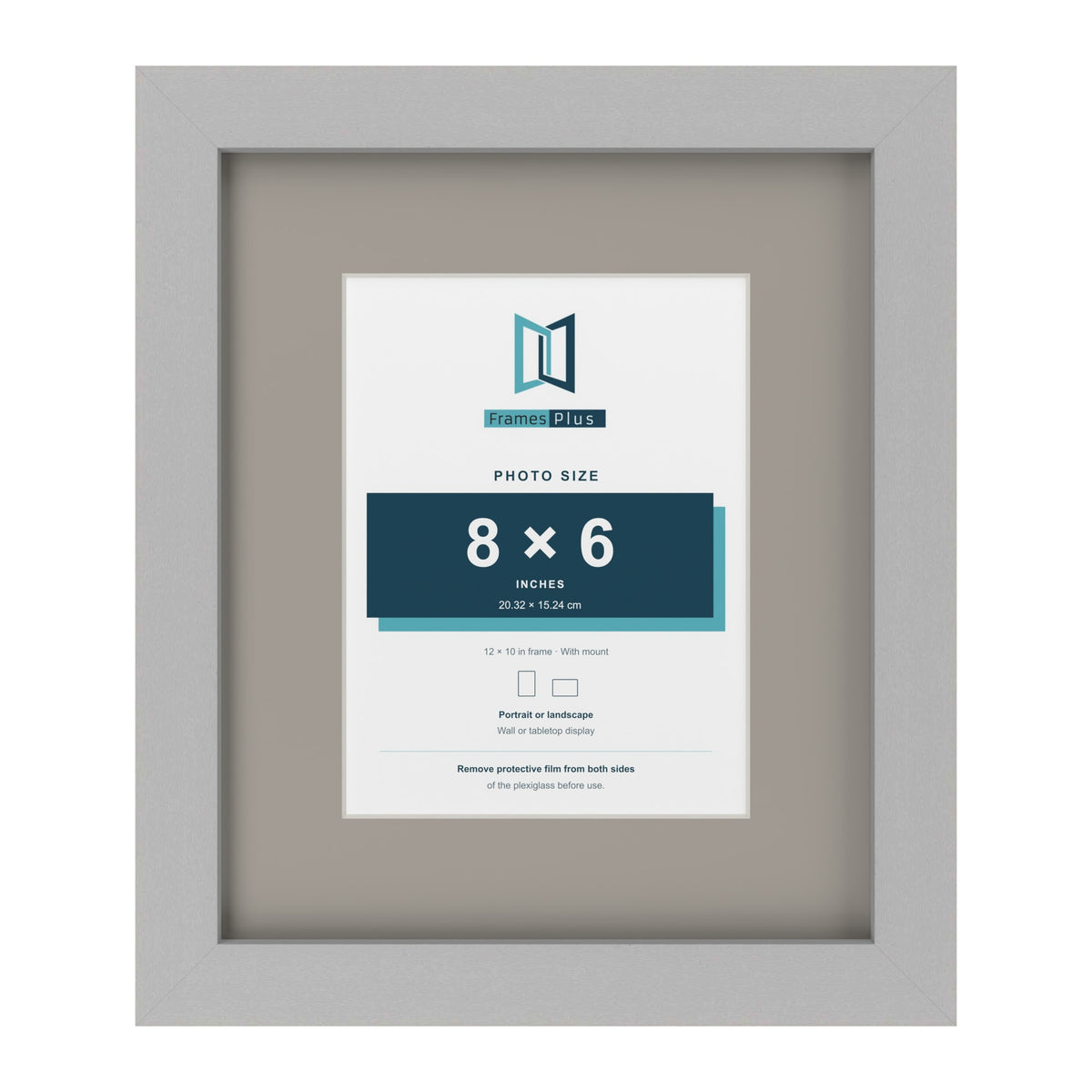 Light Grey 12 x 10 inch picture frame with a Dawn Grey mount for an 8 x 6 inch photo
