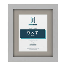Light Grey 12 x 10 inch picture frame with a Dawn Grey mount for a 9 x 7 inch photo