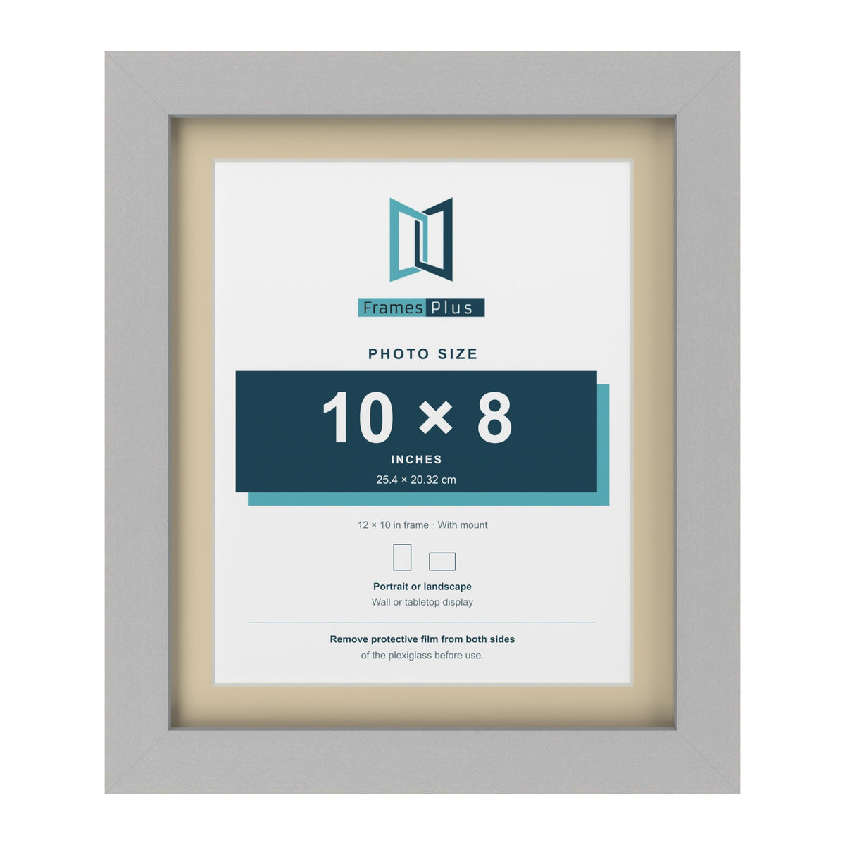 Light Grey 12 x 10 inch picture frame with an ivory mount for a 10 x 8 inch photo