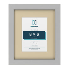 Light Grey 12 x 10 inch picture frame with an ivory mount for an 8 x 6 inch photo