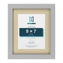 Light Grey 12 x 10 inch picture frame with an ivory mount for a 9 x 7 inch photo
