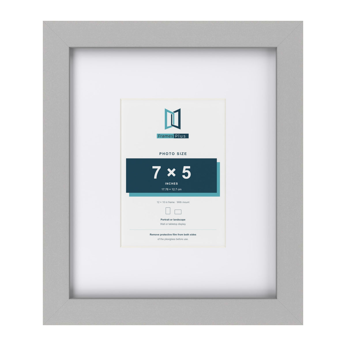Light Grey 12 x 10 inch picture frame with a white mount for a 7 x 5 inch photo