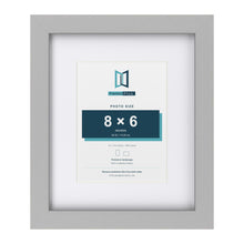 Light Grey 12 x 10 inch picture frame with a white mount for a 8 x 6 inch photo