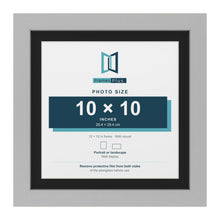 Light Grey 12 x 12 inch picture frame with a black mount for a 10 x 10 inch photo